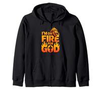 Je suis en feu pour Dieu, Lion Cross Flame Sweat à Capuche