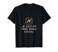 Je suis en mode avion social French Humor Pixel Design T-Shirt