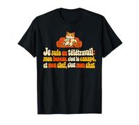 Je suis en Télétravail: Mon Chef, C'est Mon Chat T-Shirt