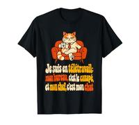 Je suis en Télétravail: Mon Chef, C'est Mon Chat T-Shirt Graphique avec Valeur