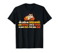 Je suis en Télétravail: Mon Chef, C'est Mon Chat T-Shirt Graphique avec Valeur