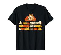 Je suis en Télétravail: Mon Chef, C'est Mon Chat T-Shirt Graphique avec Valeur