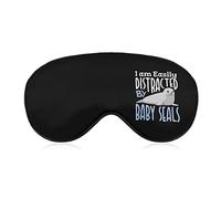 Je suis facilement distrait par le masque de sommeil Baby Seals avec sangle réglable Soft Eye Cover Blackout Blindfold for Travel Relax Nap