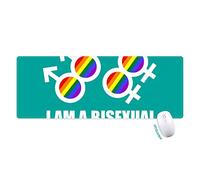 je suis gay lgbt arc - en - ciel tapis de souris large cousues bords mat étendu game bureau