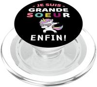 Je suis Grande Soeur Enfin Annonce Naissance Cadeau Licorne PopSockets PopGrip pour MagSafe