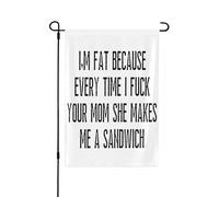 Je suis grosse parce que chaque fois que je suis ta mère, drapeau de jardin double taille 28x40, décoration extérieure verticale pour maison