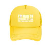 Je suis Ici pour Boire et me Faire Baiser et Je suis déjà Ivre Casquette en Maille Hommes Femmes Casquette de Baseball Cadeau Papa Casquette de Camionneur réglable
