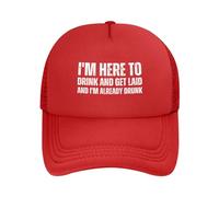 Je suis Ici pour Boire et me Faire Baiser et Je suis déjà Ivre Casquette en Maille Hommes Femmes Casquette de Baseball Cadeau Papa Casquette de Camionneur réglable