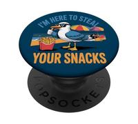 Je suis ici pour voler tes collations drôles de mouette PopSockets PopGrip Adhésif