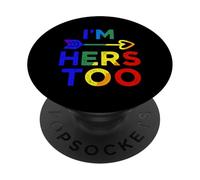 Je suis Ici trop | LGBT Pride Rainbow Support PopSockets PopGrip Adhésif
