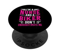 Je suis infirmière et Motard, ne me sous-Estimez Pas PopSockets PopGrip Adhésif