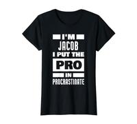 Je suis Jacob Qui Dit Un drôle de nom de Jacob T-Shirt Graphique avec Valeur, Femme, Noir, S