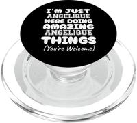 Je suis Juste Angélique Qui Fait des Choses Incroyables avec Angélique PopSockets PopGrip pour MagSafe