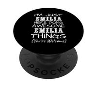 Je suis Juste Emilia Qui Fait des Choses géniales avec Emilia PopSockets PopGrip Adhésif