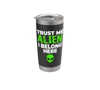 Je suis juste en train de visiter Earth Funny Alien Gobelet isotherme en acier inoxydable double paroi