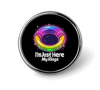 Je suis juste là pour fermer mes bagues. Badge rond arc-en-ciel, épinglette, broche personnalisée, insigne de revers pour vêtements femme et homme. Décoration vestimentaire