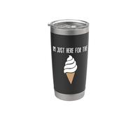 Je suis juste là pour la crème glacée Meme Cute Vanilla Soft Serve Gobelet isotherme en acier inoxydable double paroi
