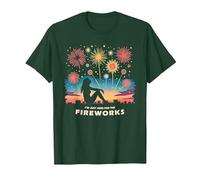 Je suis Juste là pour Les Feux d'artifice T-Shirt, Homme, Vert Forêt, L