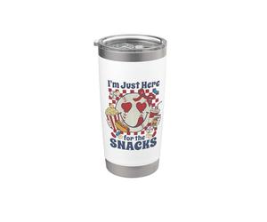 Je suis juste là pour les snacks, amusant, amateur de baseball, art vintage Gobelet isotherme en acier inoxydable double paroi