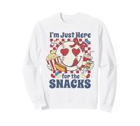 Je suis Juste là pour Les Snacks, Amusant, Amateur de Baseball, Art Vintage Sweatshirt