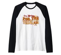 Je suis Juste là pour Thanksgiving en Famille Turkey Leg Groovy Manche Raglan