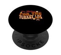 Je suis Juste là pour Thanksgiving en Famille Turkey Leg Groovy PopSockets PopGrip Adhésif