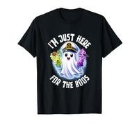 Je suis Juste là pour The Boos Halloween Cruise Ghost Captain T-Shirt