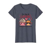 Je suis Juste Un Cupcake Qui Cherche Mon Stud Muffin Sweet Love T-Shirt, Femme, Bleu Chiné, XS