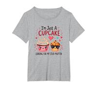 Je suis Juste Un Cupcake Qui Cherche Mon Stud Muffin Sweet Love T-Shirt, Femme Grandes Tailles, Gris Chiné, 3X