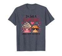 Je suis Juste Un Cupcake Qui Cherche Mon Stud Muffin Sweet Love T-Shirt, Homme, Bleu Chiné, S