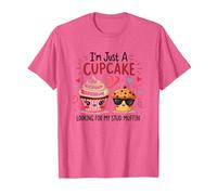 Je suis Juste Un Cupcake Qui Cherche Mon Stud Muffin Sweet Love T-Shirt, Homme, Rose chiné, S