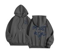 Je suis juste une fille Sweat à capuche tendance pour femmes, lettre confortable, coupe ample avec capuche, sweat-shirts décontractés pour l'automne, vêtements graphiques cool pour l'université