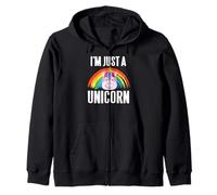Je suis Juste Une Licorne Tête Souriante Arc-en-Ciel Sweat à Capuche