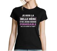 Je suis la belle mère d'un jeune homme formidable | T-shirt Famille Humour pour idée cadeau o xs XS
