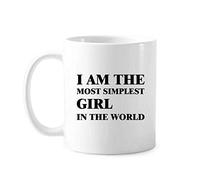 Je Suis La Fille La Plus Simple, Mode Art Déco Tasse À Café Porcelaine Tasse Avec Poignée Tasses Pour Eau Petit Déjeuner Collègue 330Ml