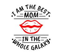 Je suis la meilleure maman de toute la galaxie, conception de citation typographique pour la fête des mères Stickers muraux 41x48.8cm Culture du tatouage Noir