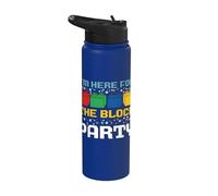 Je suis là pour The Block Party Brick Builder Funny Christmas Stainless Steel Insulated Water Bottle