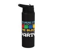 Je suis là pour The Block Party Brick Builder Funny Christmas Stainless Steel Insulated Water Bottle