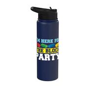 Je suis là pour The Block Party Building Brick Builder Stainless Steel Insulated Water Bottle