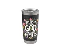 Je suis la preuve que Dieu répond aux prières des chrétiens Gobelet isotherme en acier inoxydable double paroi