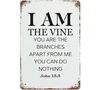 Je suis la vigne, vous êtes les branches, en dehors de moi, vous ne pouvez rien faire, Jean 15 5, plaque en métal, cadeau, plaques suspendues pour la décoration intérieure, bar, café, décoration mura
