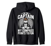 Je suis le capitaine, ma boussole indique un capitaine de bateau à moteur amusant Sweat à Capuche