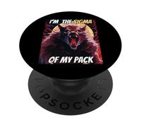 Je suis Le Sigma de ma Meute Funny Wolf Meme Cool Werewolf PopSockets PopGrip Adhésif