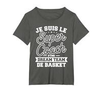 Je suis Le Super Coach d'une Dream Team De Basket T-Shirt, Femme Grandes Tailles, Asphalte, 3X