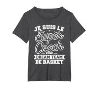 Je suis Le Super Coach d'une Dream Team De Basket T-Shirt, Femme Grandes Tailles, Chiné Foncé, 6X