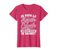 Je suis Le Super Coach d'une Dream Team De Basket T-Shirt, Femme, Rouge Chiné, L