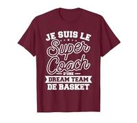 Je suis Le Super Coach d'une Dream Team De Basket T-Shirt, Homme, Marron, L