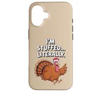 Je suis littéralement bourrée de Dinde dans Un Bonnet de Père Noël, Un Noël drôle Coque pour iPhone 16