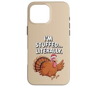 Je suis littéralement bourrée de Dinde dans Un Bonnet de Père Noël, Un Noël drôle Coque pour iPhone 16 Pro Max
