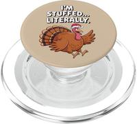 Je suis littéralement bourrée de Dinde dans Un Bonnet de Père Noël, Un Noël drôle PopSockets PopGrip pour MagSafe